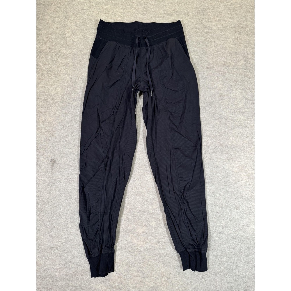Lululemonā Pants Womens 9 Black Lightweight Woven Jogger Tapered Cuffed W5BPJS
